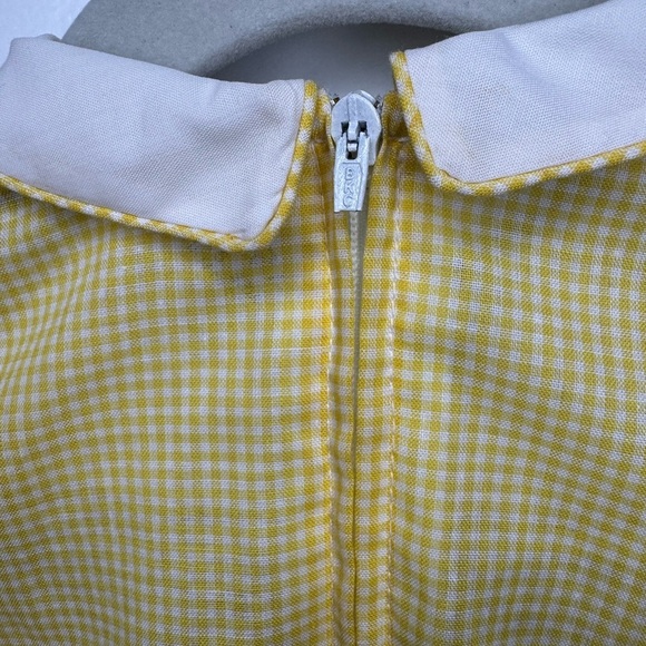 Paul E. Flinders Yellow Gingham Smocked Shortall Embroidered Bunnies 9M - Picture 5 of 5